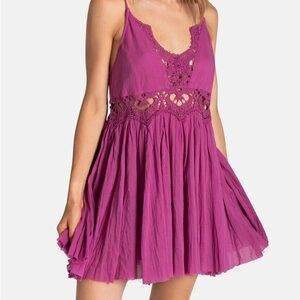 NWT Free People Ilektra Cotton Dress in Dahlia Mauve